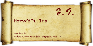 Horvát Ida névjegykártya