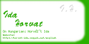 ida horvat business card